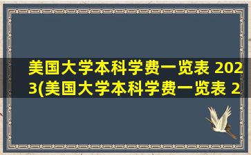 美国大学本科学费一览表 2023(美国大学本科学费一览表 2023年)